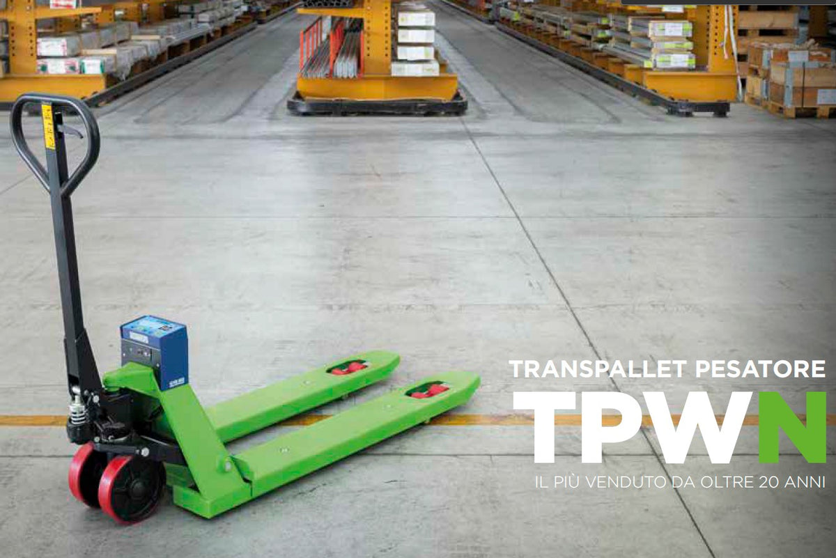 Transpallet TPWN EASY pesatore Dini Argeo con display doppia scala 1.000/2.000Kg , precisione +/- 1 kg