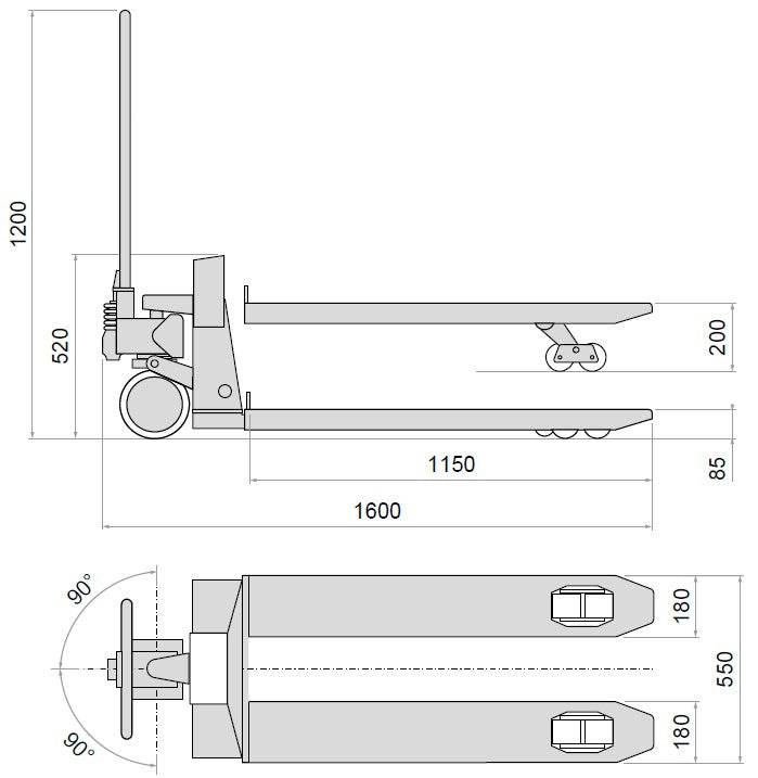 Transpallet TPWN EASY pesatore Dini Argeo con display doppia scala 1.000/2.000Kg , precisione +/- 1 kg
