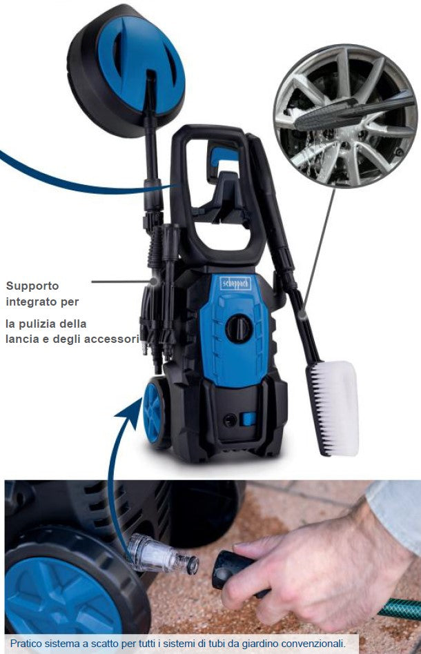 Scheppach hpc1600 Idropulitrice 135 bar acqua fredda 420l/h 1600W