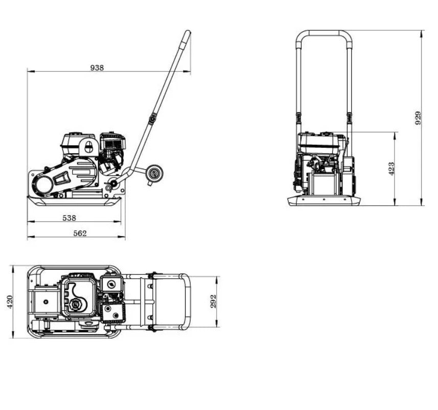 Zipper zi-rpe90e 4000w 15.5kN Piastra vibrante