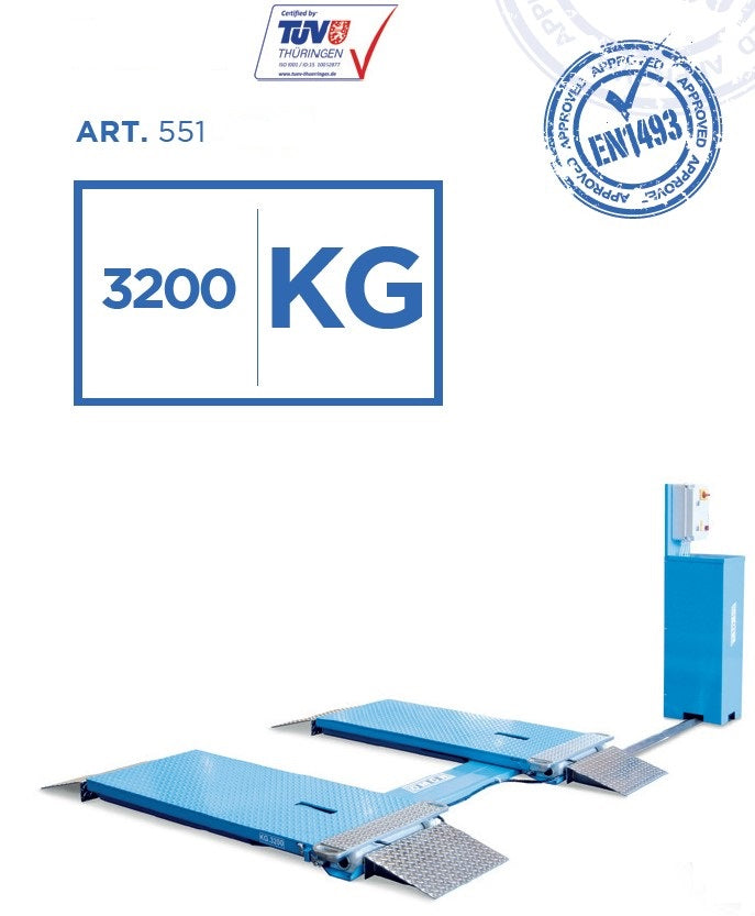 Omcn 551 Ponte Sollevatore Elettroidraulico a doppia forbice , 400V , 3200 KG , 3,3 Kw