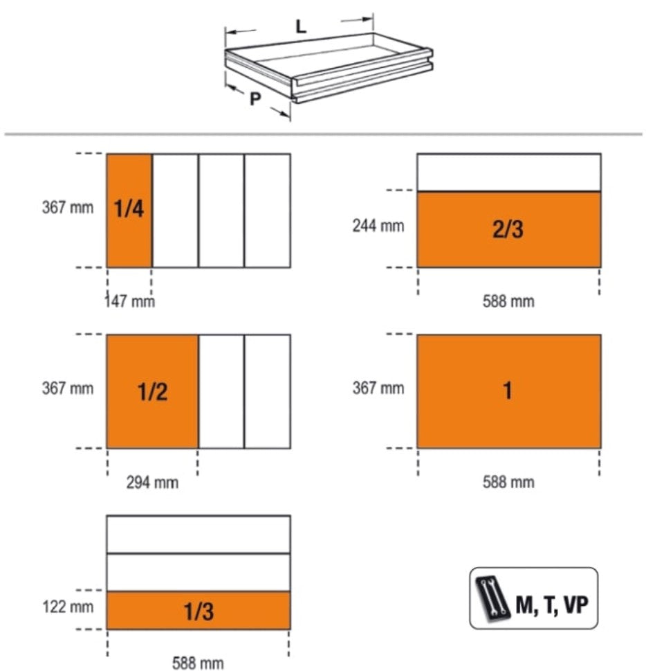 Beta RSC24/7 Cassettiera porta attrezzi con 7 cassetti vuoto