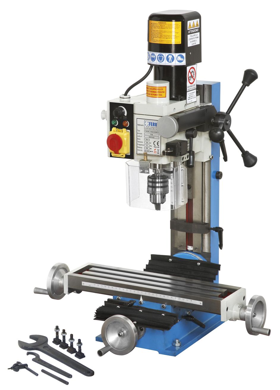 Fervi T058 - Trapano fresa da banco ad ingranaggi + kit staffaggio OMAGGIOT058