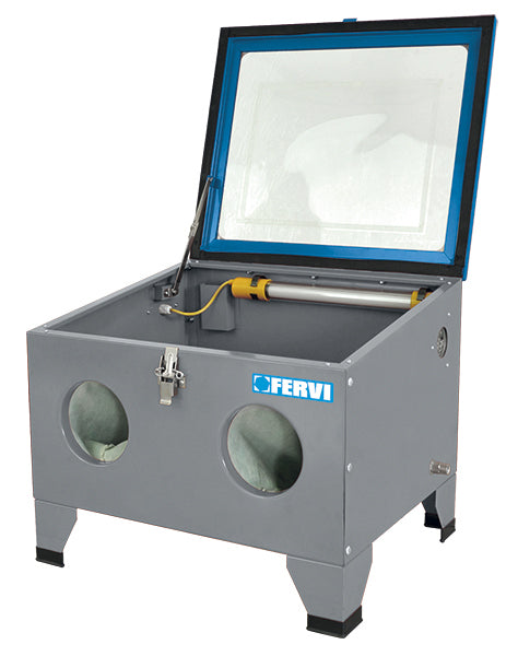 Fervi 0580S - Sabbiatrice da banco per officina completa di pistola e guanti 