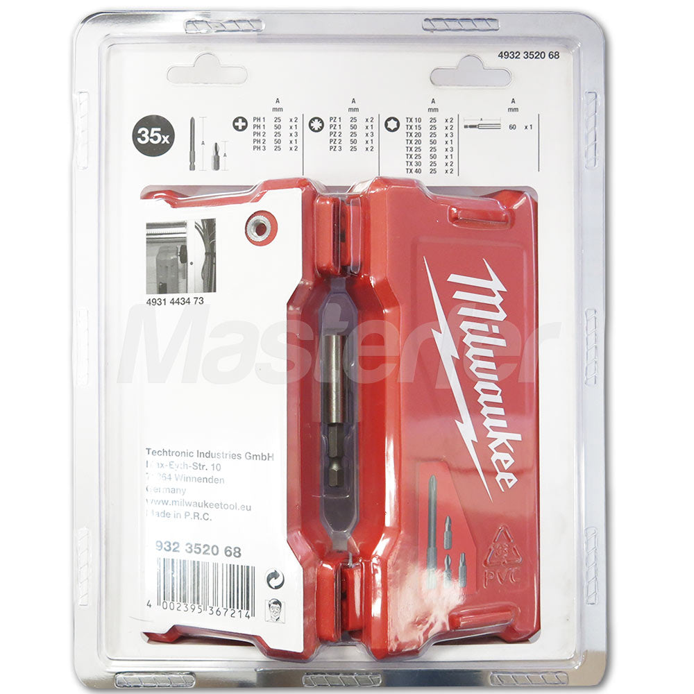Milwaukee 4932352068 - Kit inserti per avvitatore PH, PZ, Torx, 35 pezzi lato posteriore