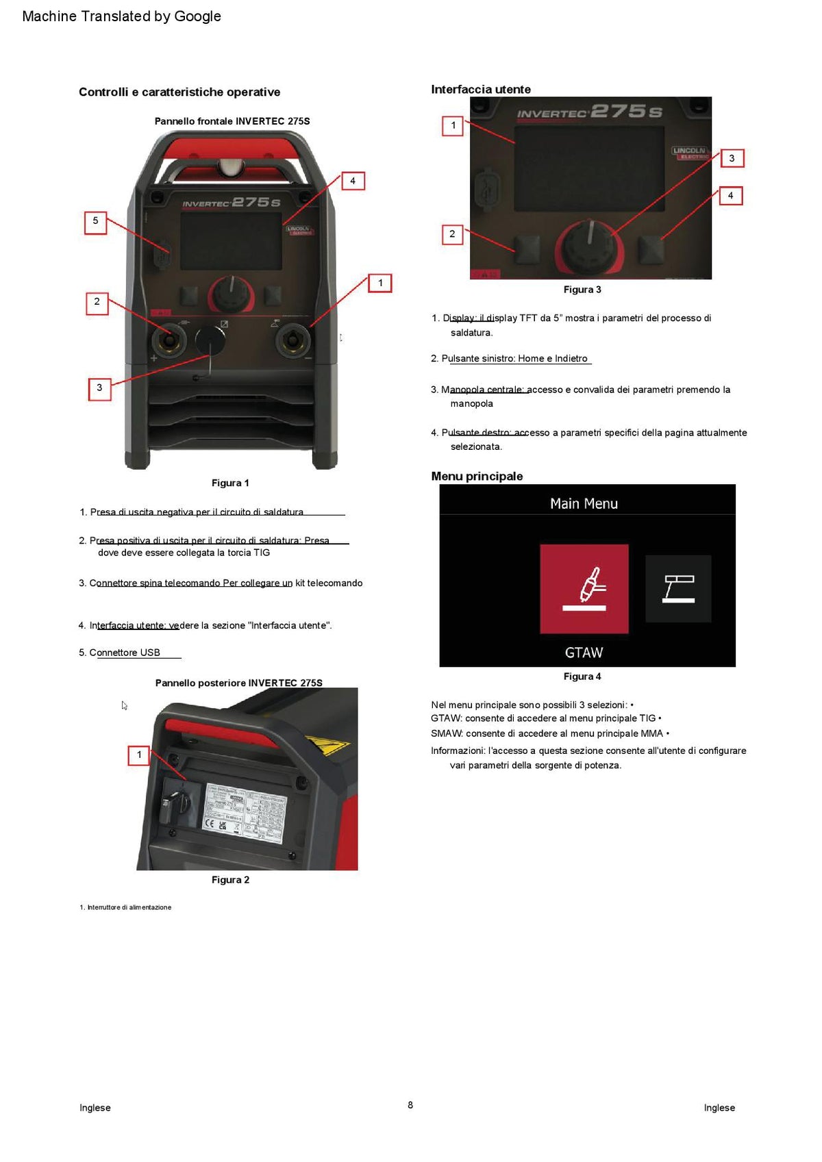 Lincoln K14242-1 Invertec 275S Saldatrice 400V , da 5 a 270A