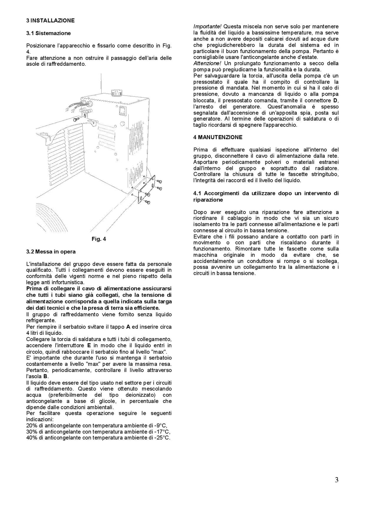 Elettro CF CU44V - Gruppo di raffreddamento verticale da 4L per torcia