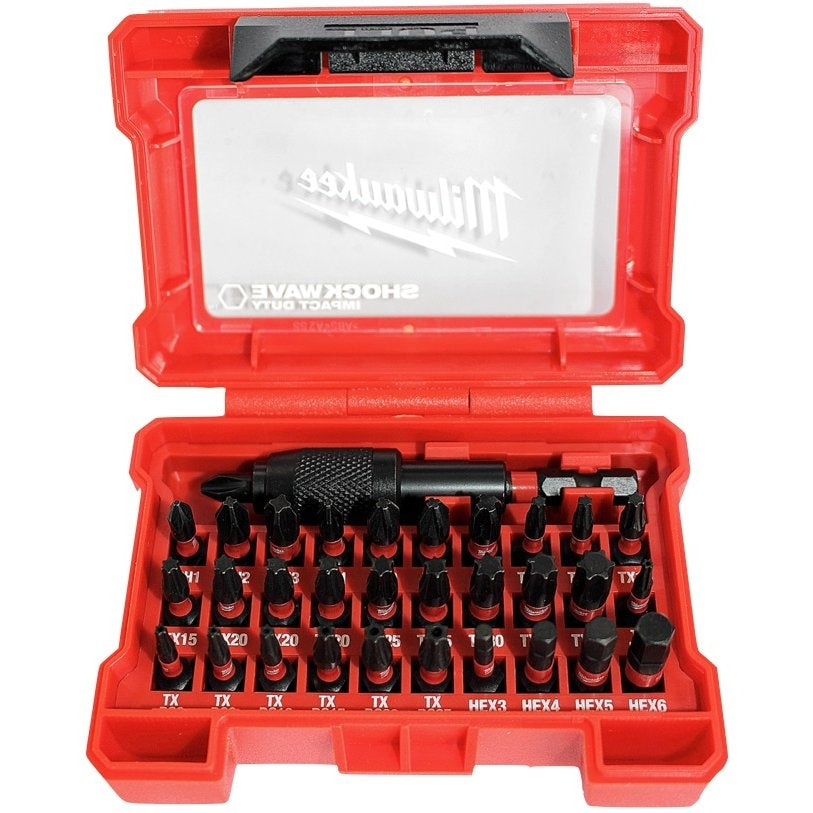 Kit Inserti 1/4 Milwaukee 32 pezzi Shockwave per avvitatori ad impulsi