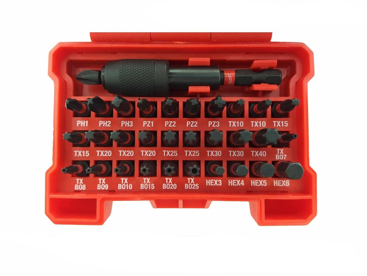 Kit Inserti 1/4 Milwaukee 32 pezzi Shockwave per avvitatori ad impulsi