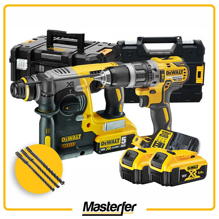 Tassellatore SDS Plus 18V brushless Dewalt DCH273 + DCD996NT + 2 Batterie 5Ah con omaggio