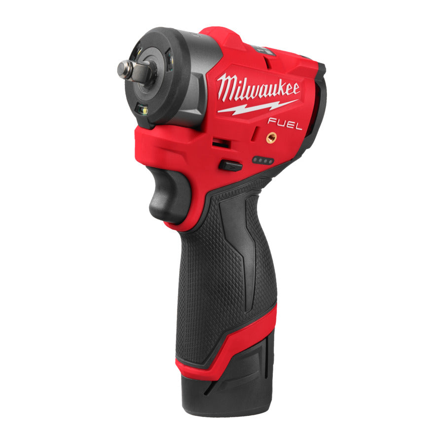 Milwaukee M12 FSCIWF38-252X - Avvitatore a impulsi con attaco quadro da 3/8" - 2 batterie da 2,5Ah High Power