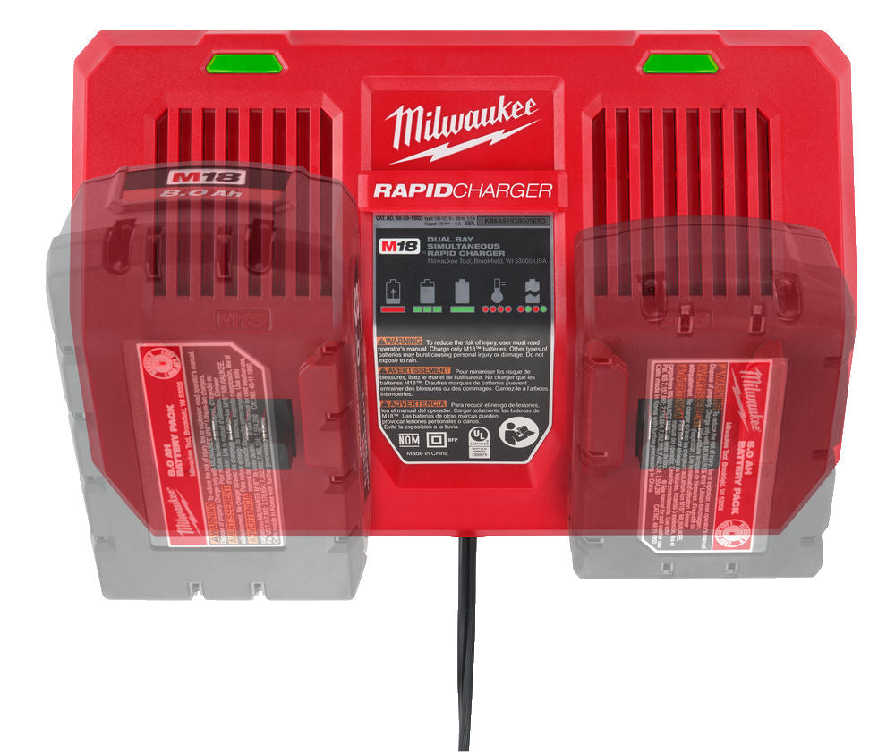 Milwaukee M18 DFC - Caricabatterie simultaneo per batterie M18 