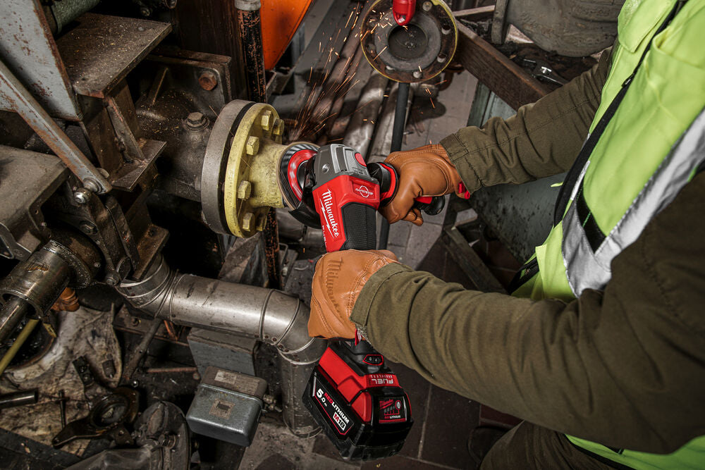 Milwaukee M18 FSAGV125XPDB-551X - Smerigliatrice angolare 18V, interruttore a paletta, velocità regolabile - 1 x 5,5 Ah High Output 