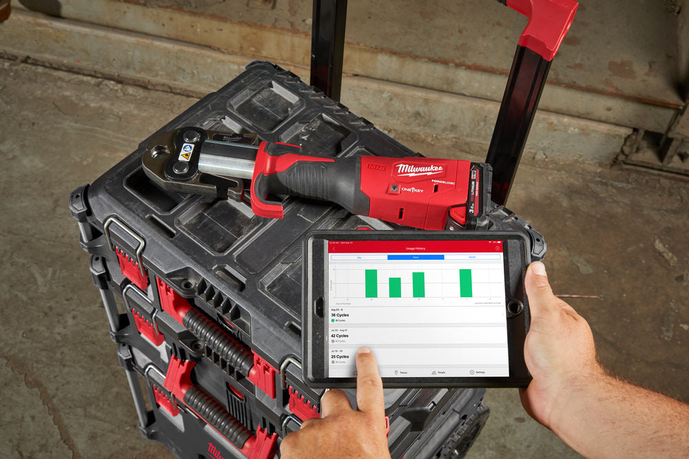 Milwaukee M18 ONEBLHPT-302C - Pressatrice idraulica a batteria 18V Geberit Mapress ONE-KEY, 2 x 3Ah