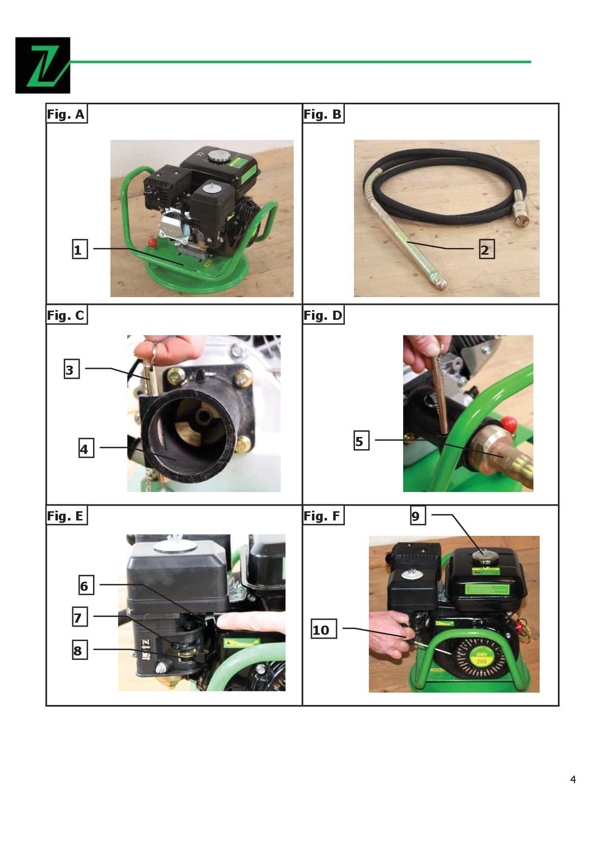 ZIPPER ZI-BR160Y Vibratore a scoppio per calcestruzzo 