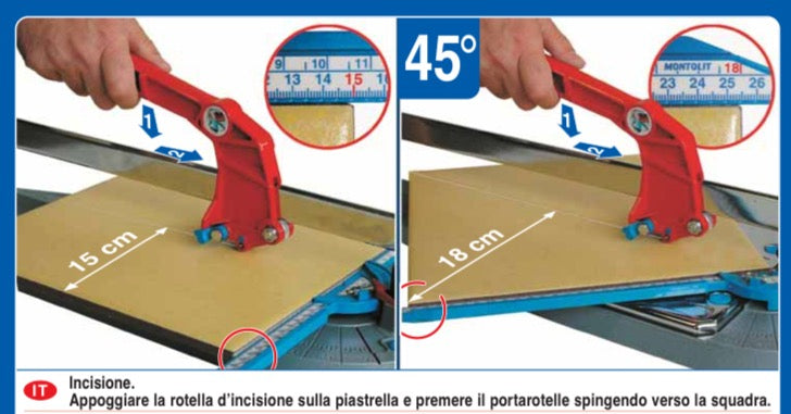 Montolit Minipiuma 43PB - Tagliapiastrelle manuale 45cm con custodia