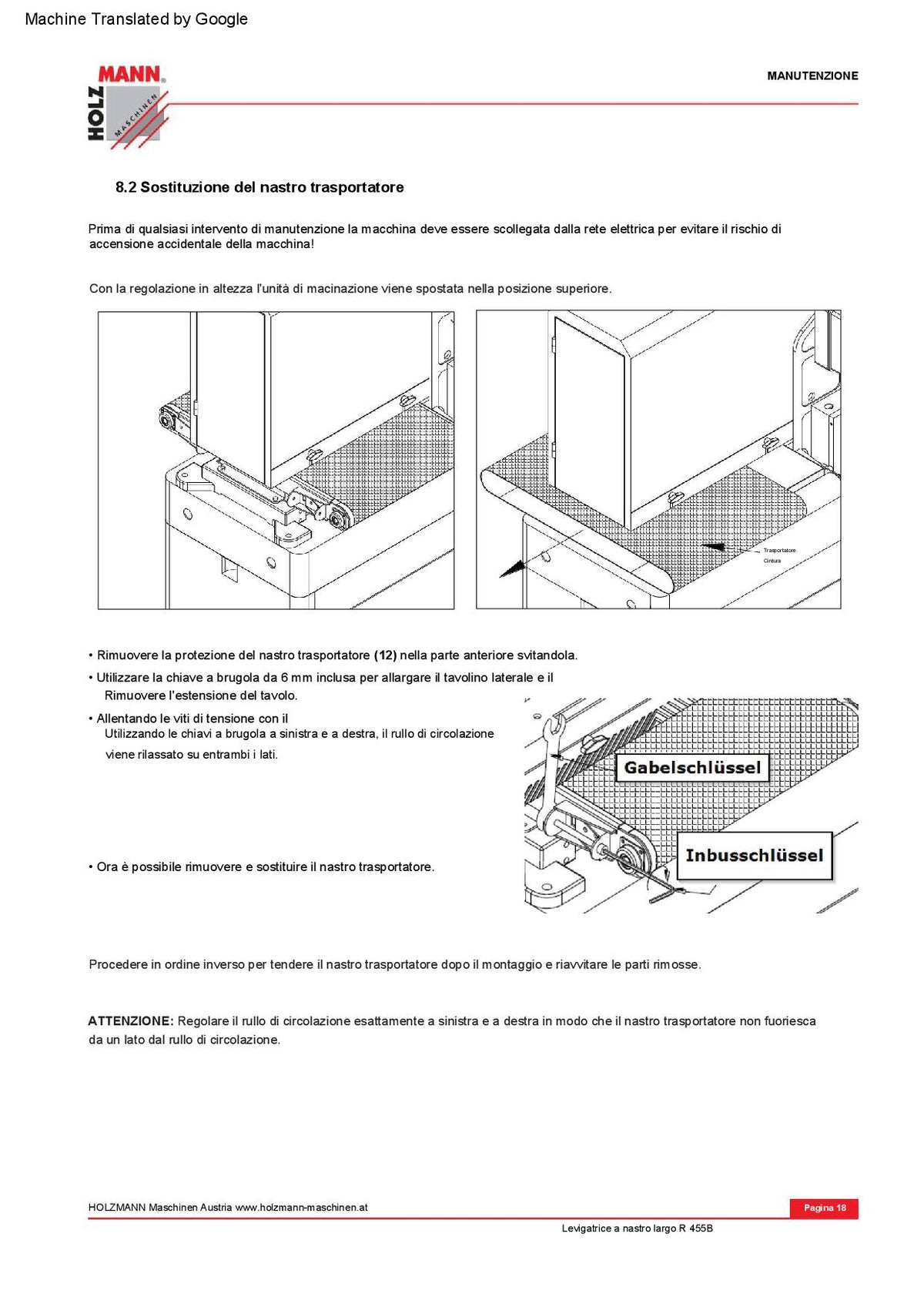 Holzmann R455B_400V levigatrice a nastro largo
