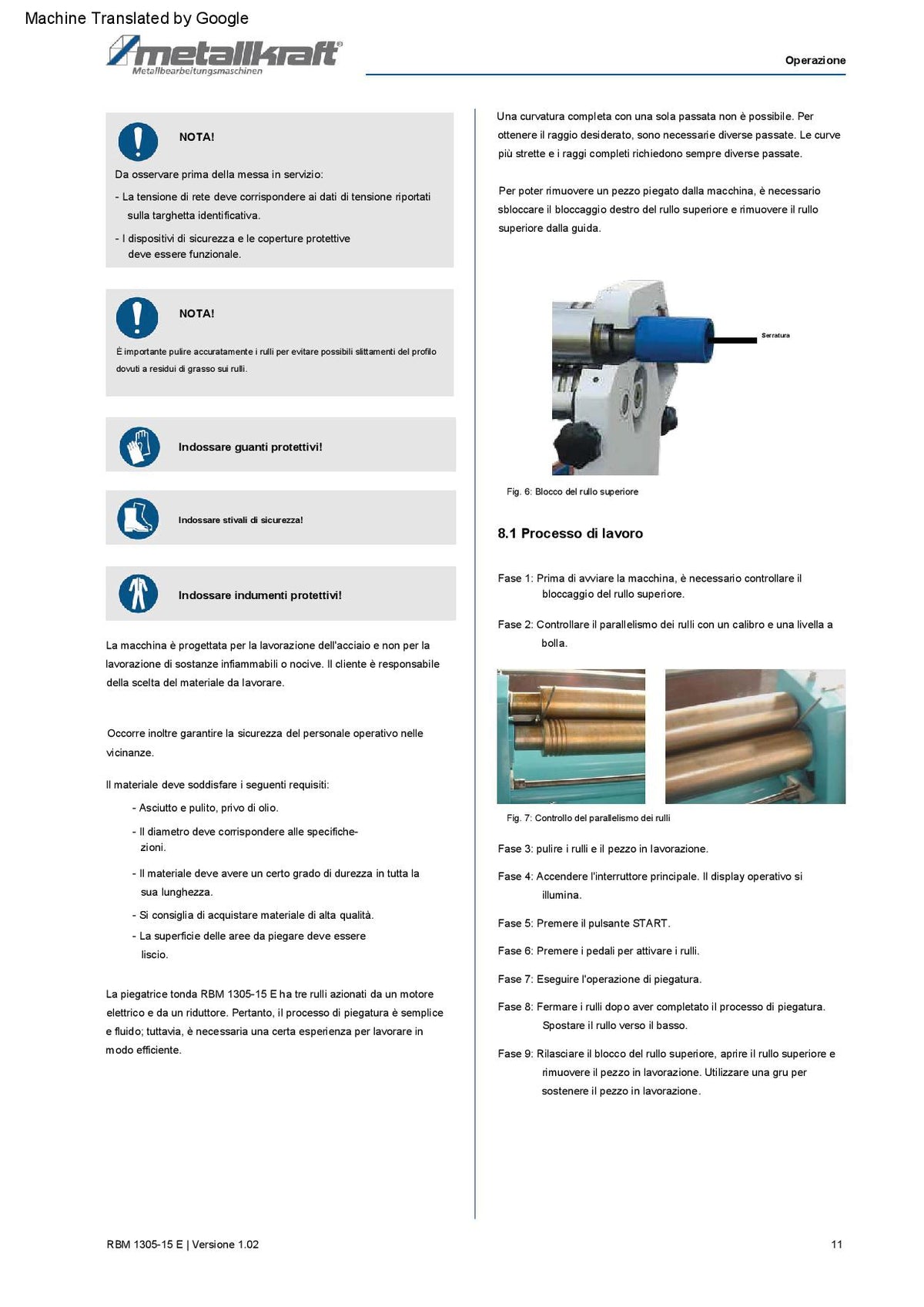 Metallkraft RBM 1305-15 E - Calandra motorizzata con azionamento elettrico