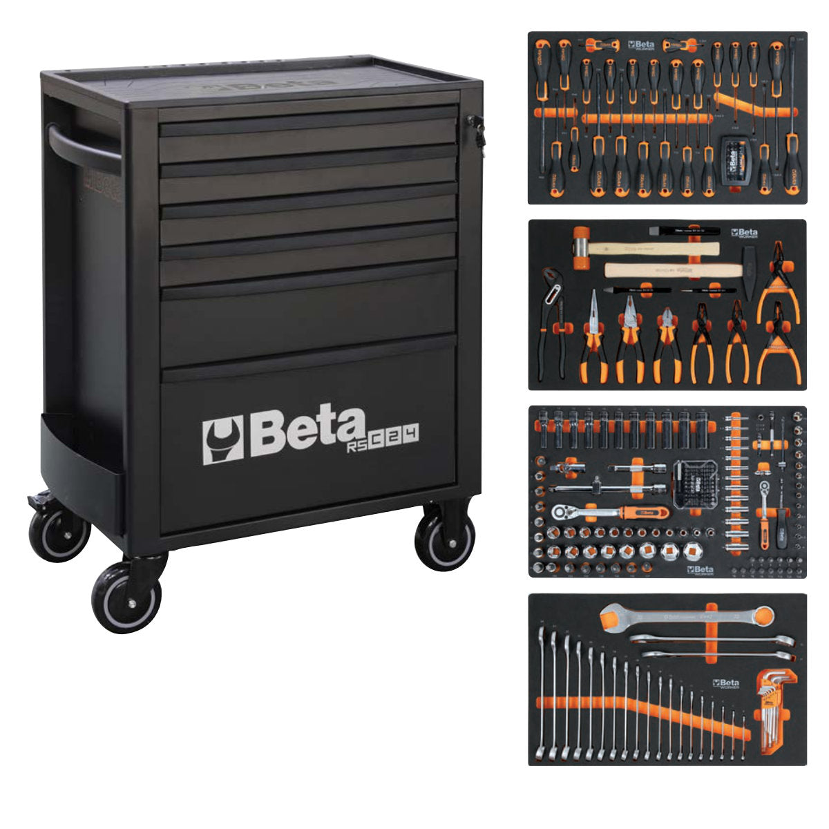 Beta RSC24/6N-249UT - Carrello 6 cassetti nero, completo di 249 utensili
