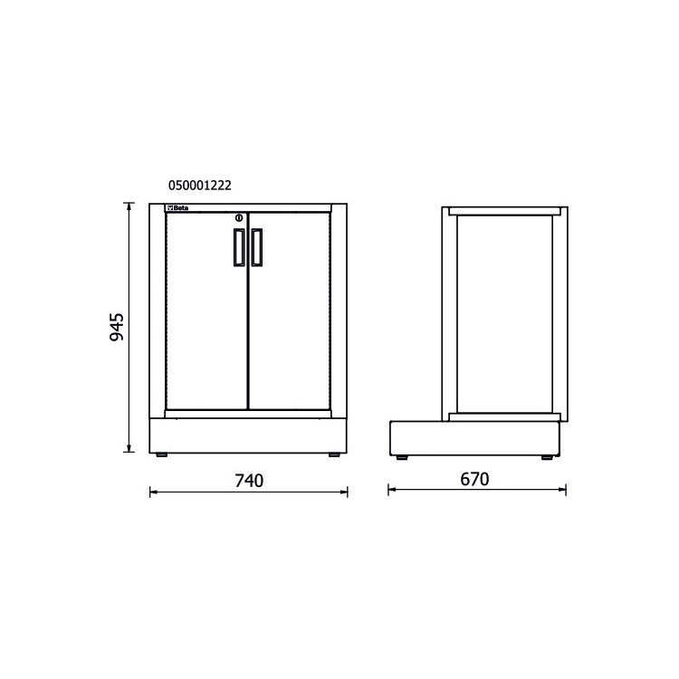 Beta RSC50 MA - Modulo fisso con 2 antine per arredo officina RSC50