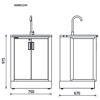 Beta RSC50 ML - Modulo fisso con lavandino integrato per arredo officina RSC50