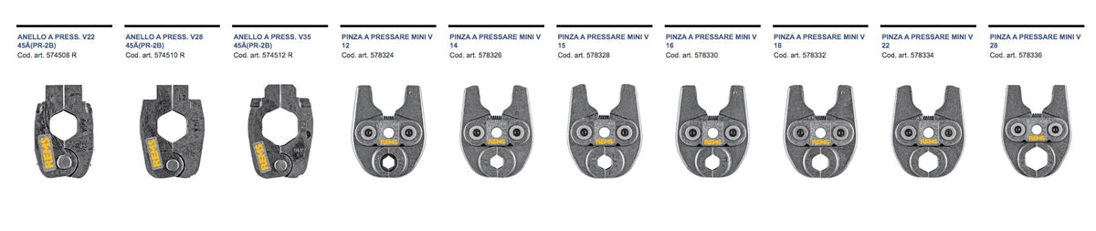 Rems pinza per pressatrice idraulica Mini-Press 22V ACC - Misure a scelta