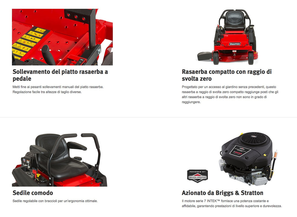 Snapper ZTX105 - Trattorino rasaerba lato posteriore destro