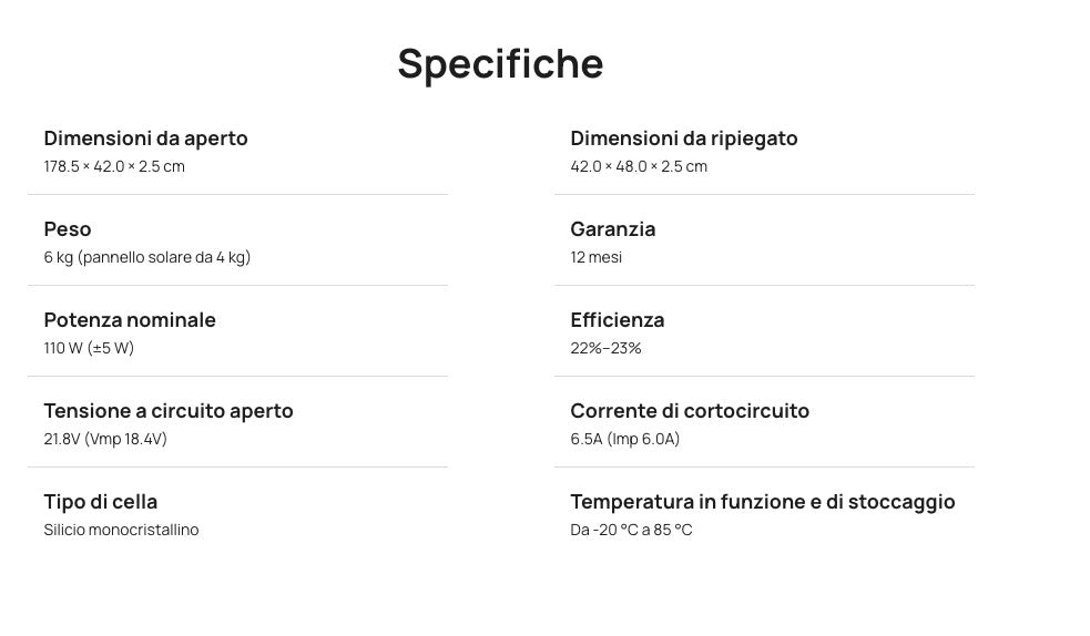 EcoFlow ECO66102 - EcoFlow Pannello solare per generatore - Potenza 110W