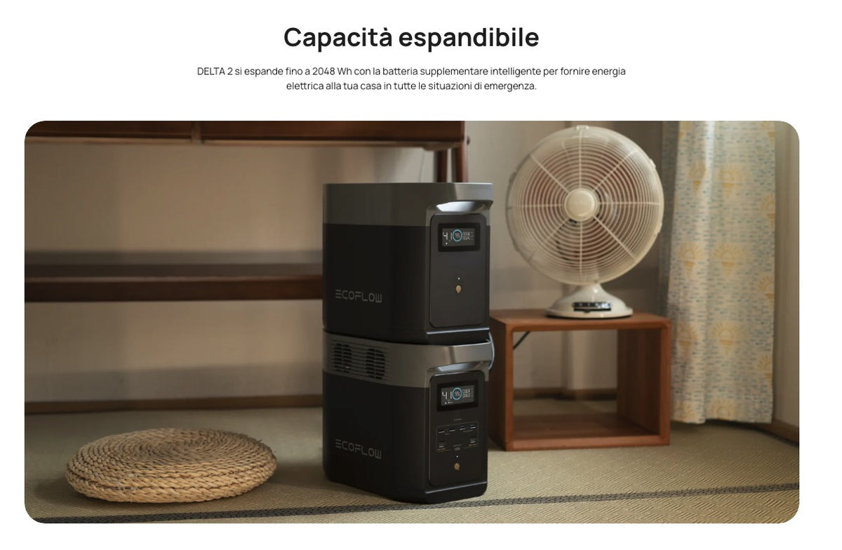 EcoFlow Batteria per DELTA 2 - Batteria supplementare intelligente per generatore DELTA 2