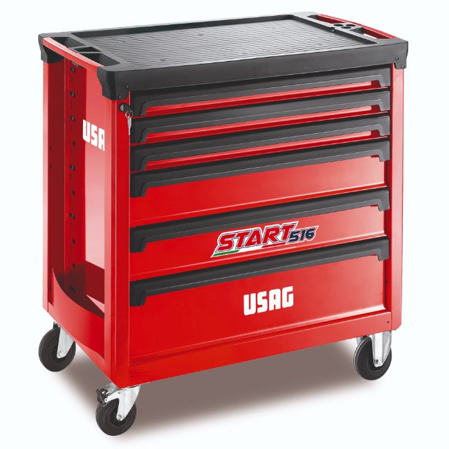 Usag 516 STXL6V - Carrello portautensili 6 cassetti rosso vuoto