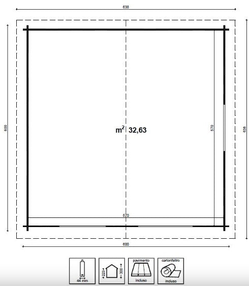 Losa Legnami Anna - Casetta in legno da giardino - 600x600 cm