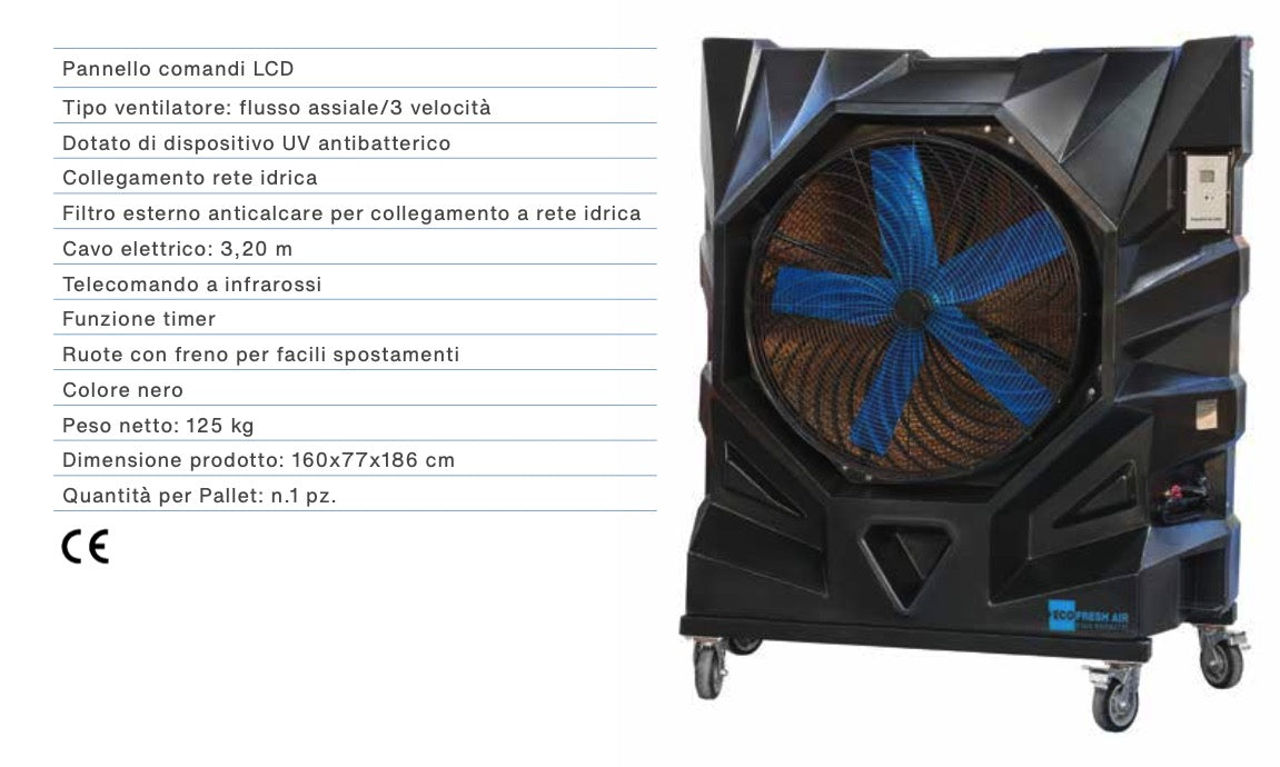 Eco Fresch Air FRE30000 - Raffrescatore evaporativo industriale per grandi spazi - fino a 800MQ