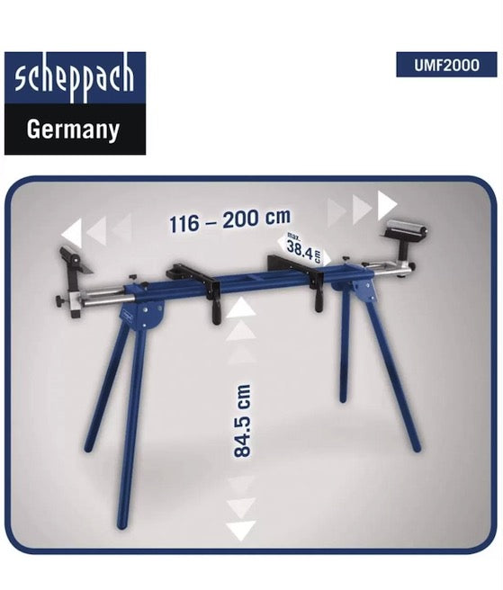 Scheppach UMF2000 - Cavalletto di supporto universale per troncatrici con estensioni