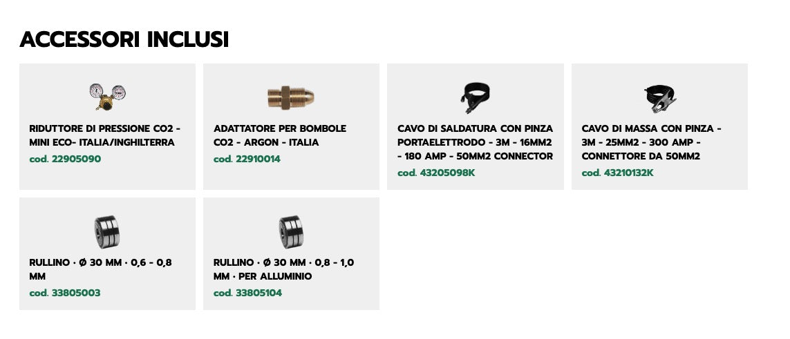 accessori inclusi 