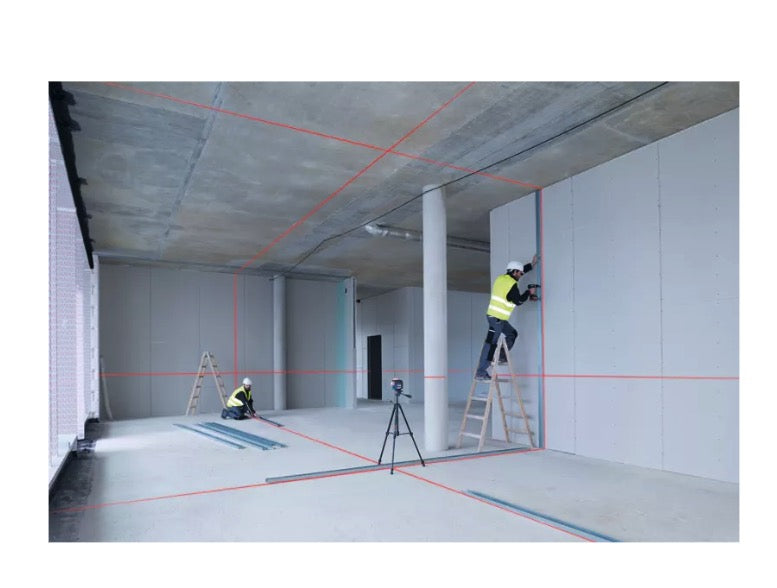 GLL 3-80 C Professional - Livella laser a linee a 360° - 1 x 12V + Valigetta + Mirino + Ricevitore 
