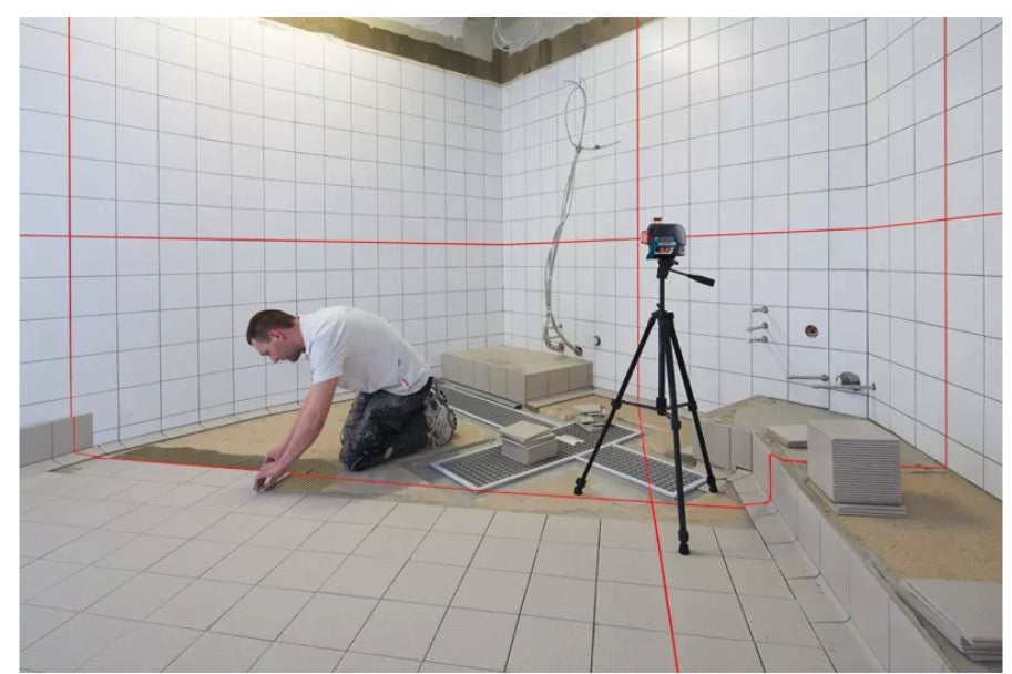 GLL 3-80 C Professional - Livella laser a linee a 360° - 1 x 12V + Valigetta + Mirino + Ricevitore 