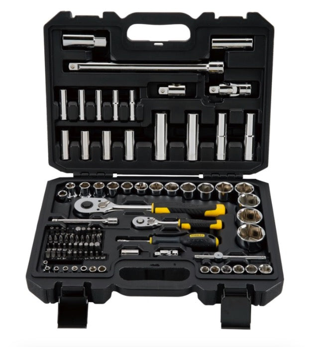 Stanley STMT17379-1 - Cassetta valigetta chiavi a bussola attacco da 1/4" e 1/2" - 96 pezzi 