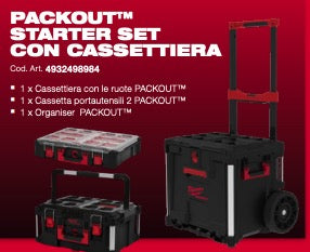 Milwaukee 4932498984 - Packout Starter set con cassettiera - 3 pezzi 