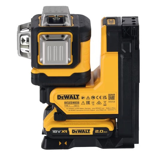 Dewalt DCLE34035D1 - Tracciatore livella laser multilinea 3 x 360° con telecomando con raggio verde - 1 x 2 Ah
