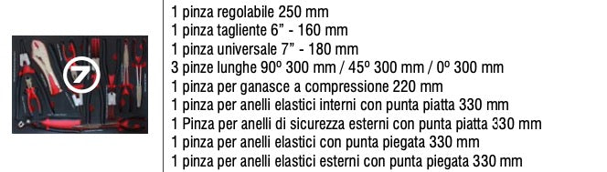 Marco Tools 05.088.155 - Carrello 7 cassetti con 232 utensili su supporto morbido in EVA