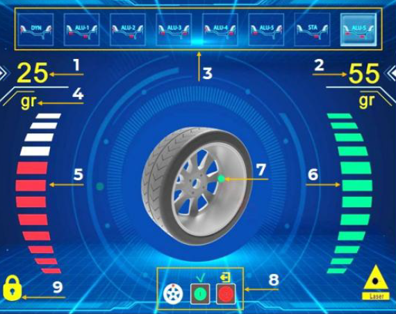 Zipper RWM827-LCD - Equilibratrice gomme pneumatici auto - con display LCD