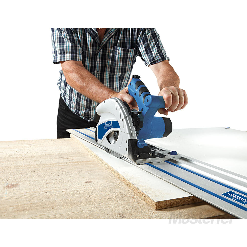 Scheppach PL55 utilizzo con binario sega elettrica per legno da affondamento