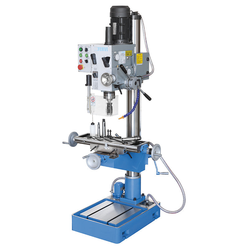 Fervi T047/400VDA - Trapano fresa ad ingranaggi con discesa automatica e maschiatura